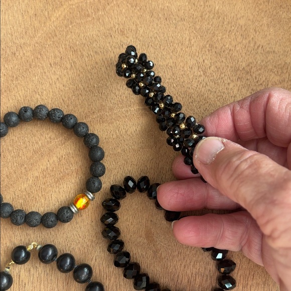 Set of Black Beaded Bracelets - Picture 5 of 7